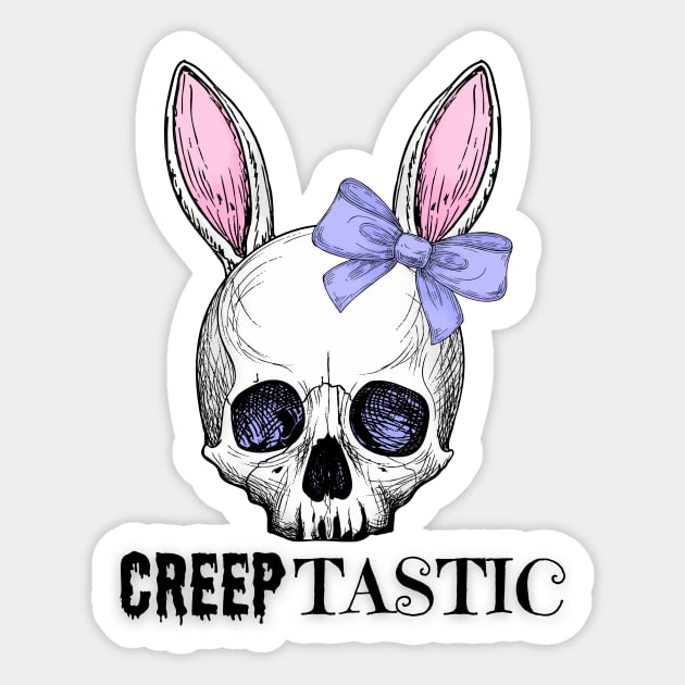 CreepTastic Skull Easter Bunny Sticker by TheMavenMedium